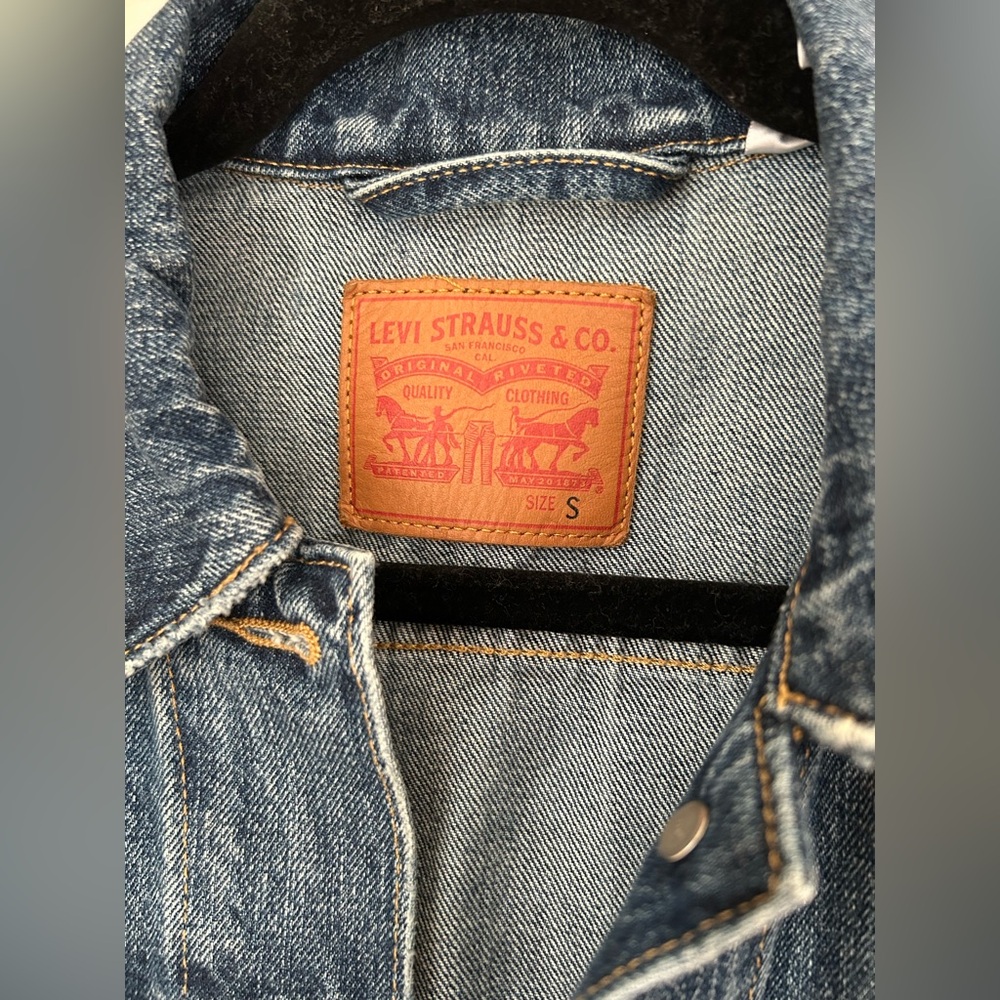 Levi's Jean Jacket Trucker Leather Patch Norm Core Capsule Minimalist - Picture 2 of 6